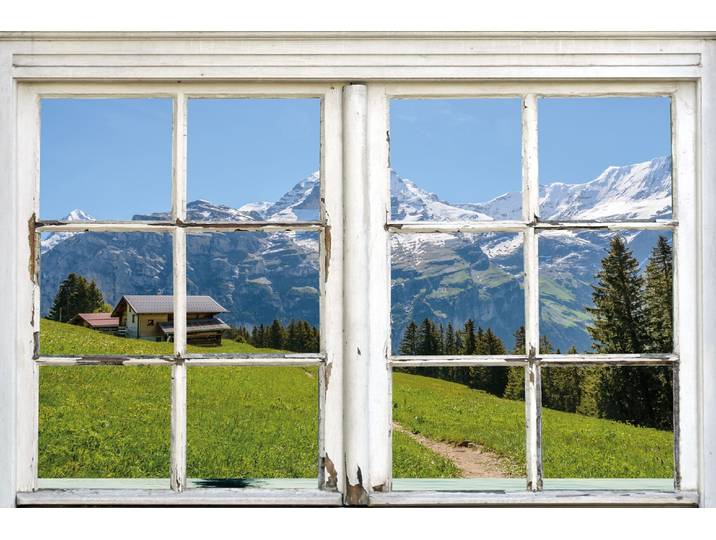 Leinwandbild QUEENCE Südtirol , grün (farbe bild(er): grün), B:40cm H:60cm, Canvas, Holzrahmen, Bilder, Leinwandbild, Premium-Leinwandstoff