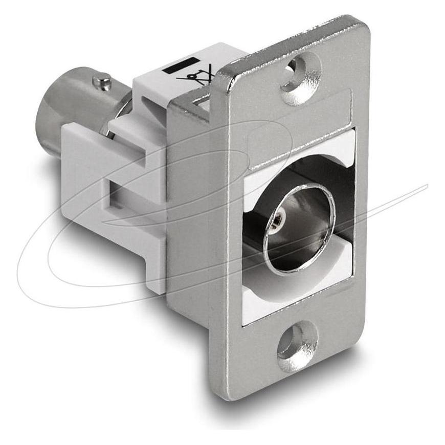 Delock Panel Mount BNC Buchse zu BNC Buchse silber / weiss (Antennenkabel) (90880)