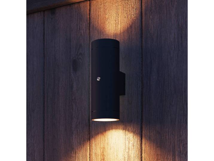 Calex Aussenwandleuchte Pavia, dimmbar, schwarz, Aluminium, Modern, Wandleuchte außen