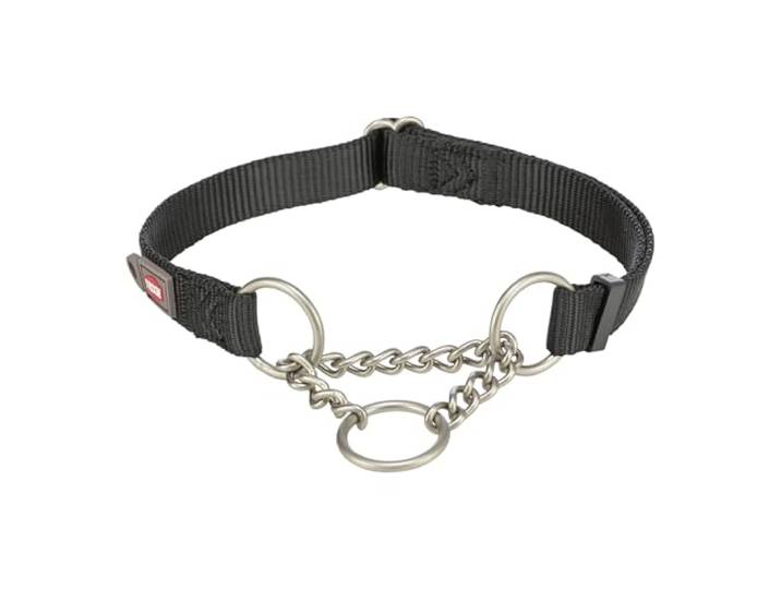 Trixie halsband voor premium choker voor hond zwart 35-50x2 cm