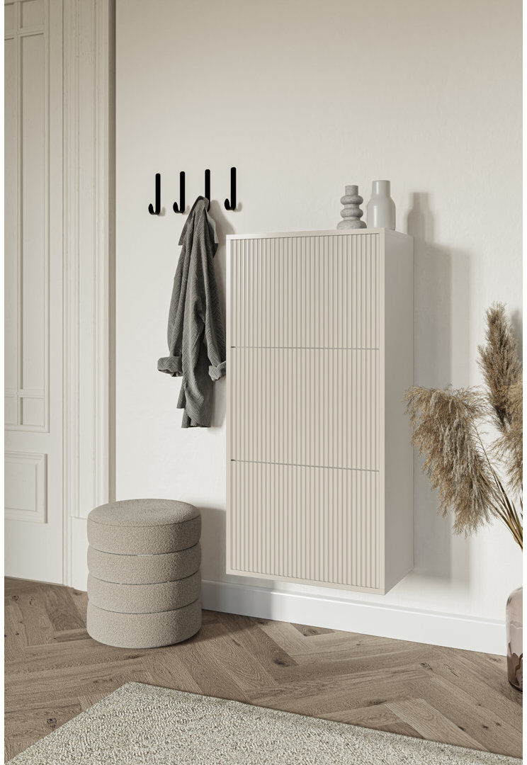 Brayden Studio Celida 4 Pair Shoe Storage Cabinet Beige 4