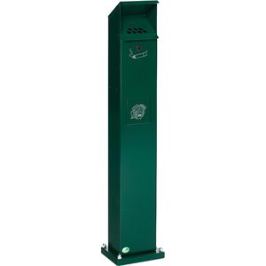 VAR Aschenbecher SG 115, mossgrün, für Outdoor, mit Dach, 2in1, Aschenbecher & Mülleimer aus Metall, 18 x 115cm, 5 Liter