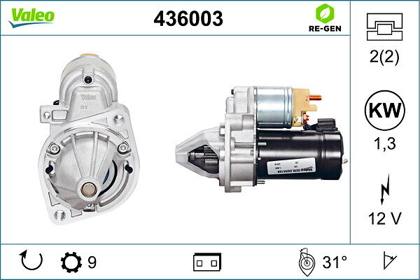 Valeo Starter Remanufactured Premium 436003 Für Mercedes Daewoo