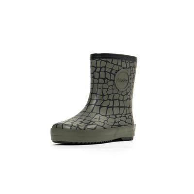 Gummistiefel DRUPPIES "Stiefel Nature Boot", Mädchen, Gr. 24, grün (oliv, schwarz), Obermaterial: 100% Naturkautschuk NaRubber., Schuhe Gummistiefel