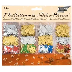 folia Paillettenmix »Deko-Sterne« sortiert mehrfarbig