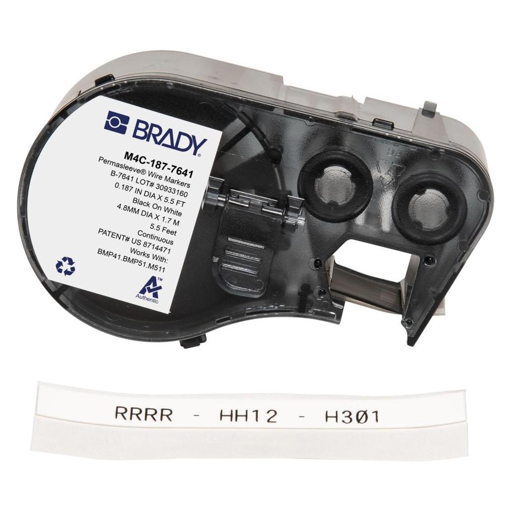 Brady MC1-187-7641, Low Smoke Zero Halogen PermaSleeve, Polyolefin, Schwarz auf Weiss, 8.50 mm x 2. (M4C-187-7641)