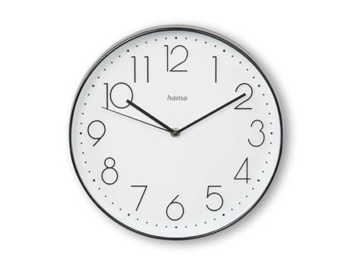 Hama Wanduhr Korsika, Ø 30 cm, ohne Ticken, Schwarz/Weiß