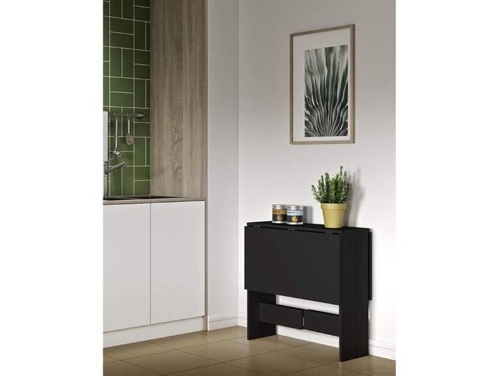 103*76*73.4cm Table à Manger Pliante 4 Personnes de Cuisine Salon Table de Séjour Noir