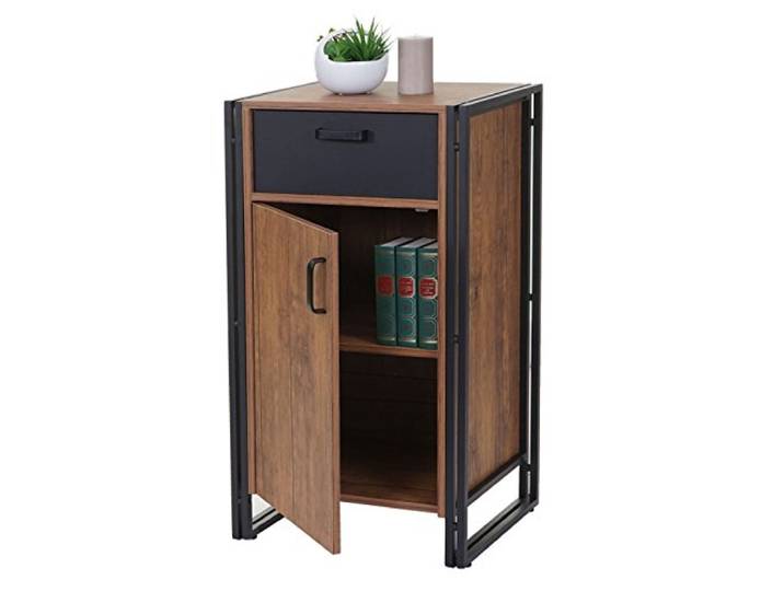 Mendler Kommode HWC-A27, 90x50x43cm, 3D-Struktur, Wildeiche-Optik Schrank, Schubladenschrank