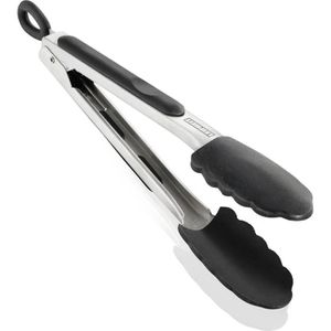 Leifheit Grillzange ProLine 3041, Küchenzange, Länge: 23cm, Griff gummiert, Nylon / Edelstahl