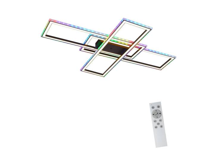 Nettlife Led-Deckenleuchte Luiz 71/101.2/7cm, Schwarz, Metall, LED integrated, 71x7x101.2 cm, Lampen & Leuchten, Innenbeleuchtung, Deckenleuchten, Deckenleuchten