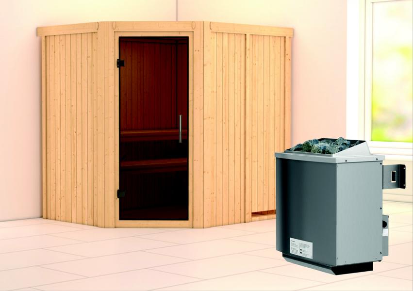 KARIBUHOLZT Sauna Siirin Eck,9KW integr. Strg graphitf. GGT 09221887