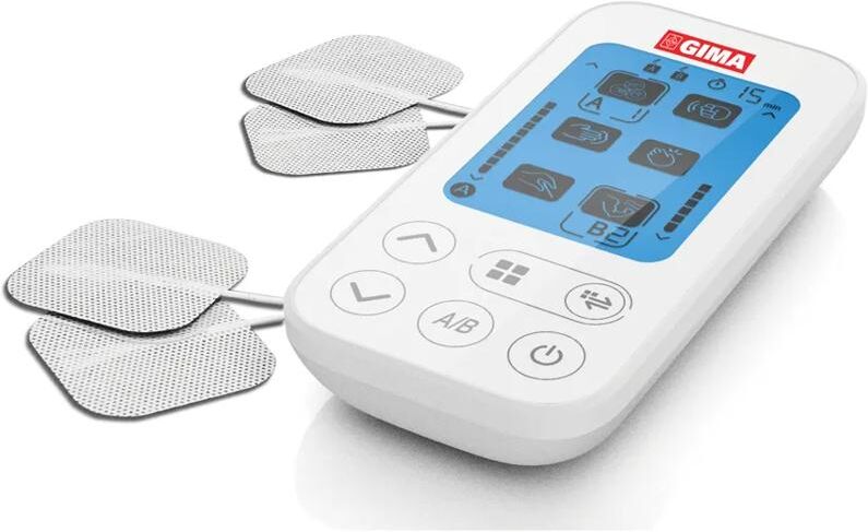 Gima Kura Tens Apparecchio Elettrostimolatore 2 Canali con 4 Elettrodi