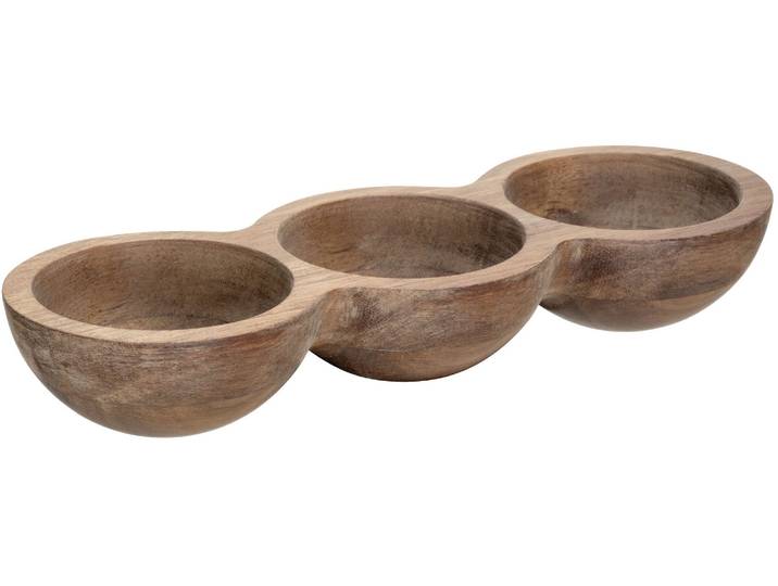 Dipschale Andra , braun, B:26cm H:4cm T:9,5cm, Massivholz, SCHÖNER WOHNEN-KOLLEKTION, Schüsseln, Dipschale, Dipschalen aus Akazienholz, à 80ml