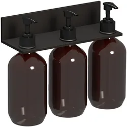 LAUFEN ASSIST Ablage, Ausschnitt Lotionsspender 3-fach, 3 Kunststoffflaschen, 257x101x196mm, H383AS14500001, Farbe: Schwarz matt