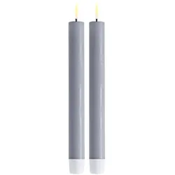 Stabkerze LED 24 cm dust blue 2 Stück