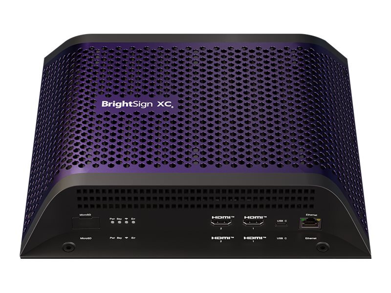 BrightSign XC2055, Violett, H.264, H.265, M2TS, MKV, MOV, MP4, MPEG2, MPEG4, TS, VOB, BMP, JPEG, PNG, 7680 x 4320 Pixel, AAC, MP2, MP3, WAV, Flash