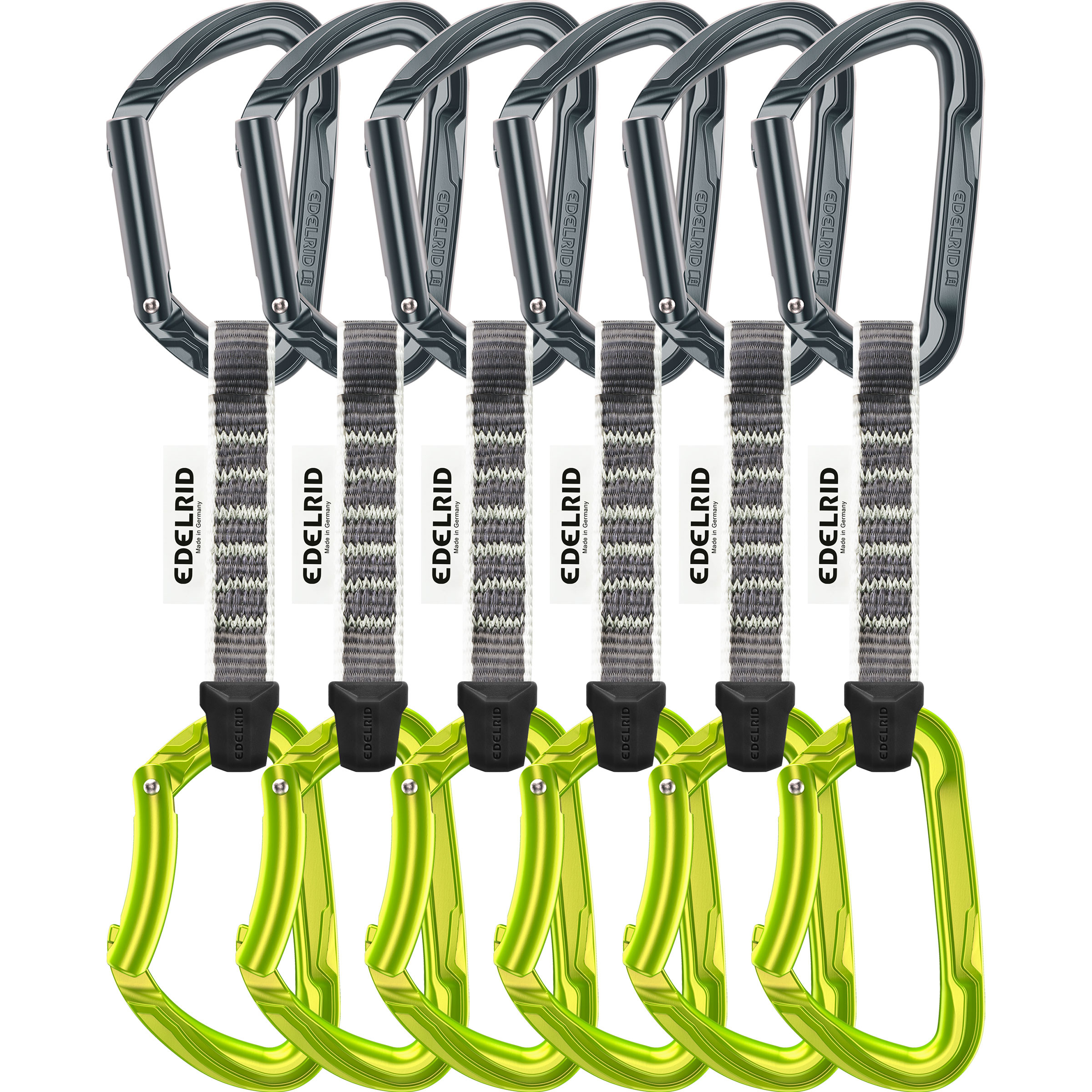 Edelrid Pure Express Set 6er Pack Express-Sets gruen Größe 10CM Alpinklettern | Sportklettern