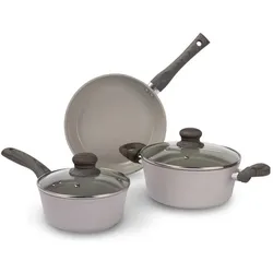 Lamart Stripe LT1284 – 5-Piece Cookware Set, Grey, Pfannenset + Topfset, Grau