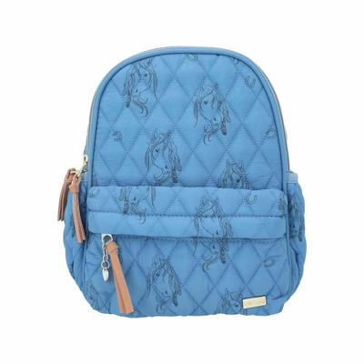 Rucksack DEPESCHE "Rucksack Blue Quilt Miss Melody blau", Kinder, Gr. B/H/T: 21cm x 27cm x 10cm, blau, Polyester, Rucksäcke Rucksack