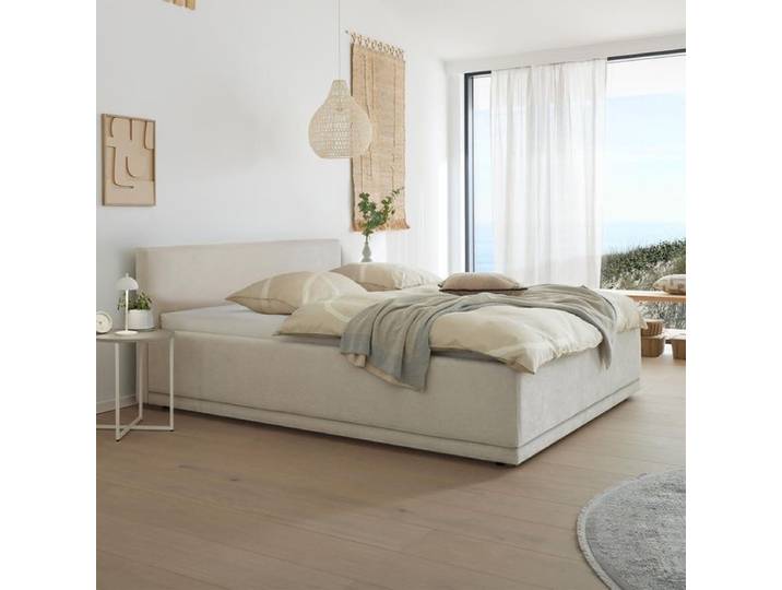 Musterring Polsterbett JustB! SC 200 Webstoff Komfort 200x200cm Sand modern, Mit abnehmbarem Bezug