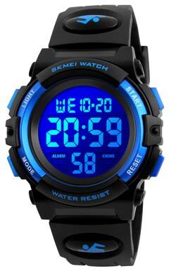 Friendly Fresh Finds Childrens Waterproof LED Sports Watch Digital Chronograph For Boys & Girls blue