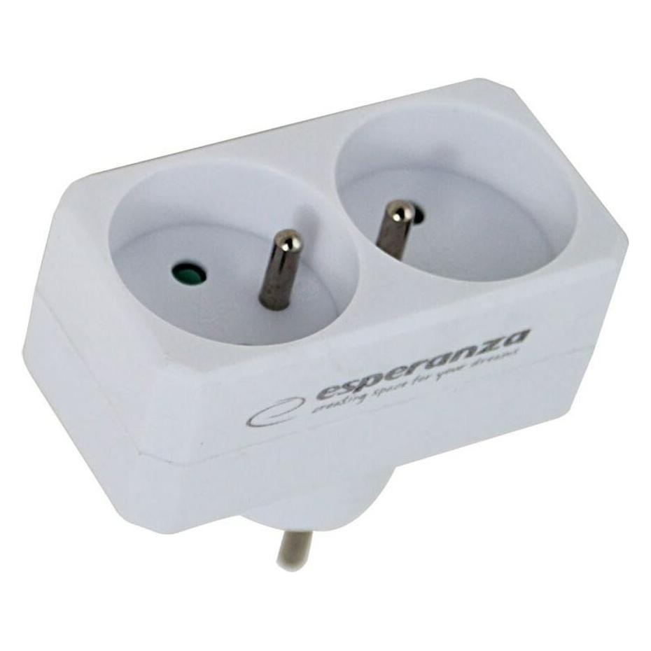 Esperanza ELK305W Elektrischer Splitter 2 Steckdosen Weiss (2x) (ELK305W)