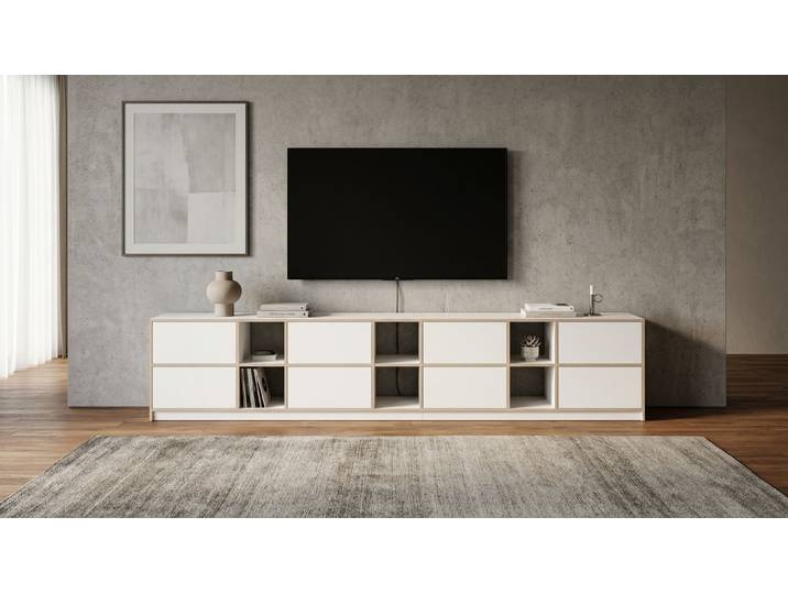 Breites Sideboard nach Maß Multiplex Multiplex Weiß