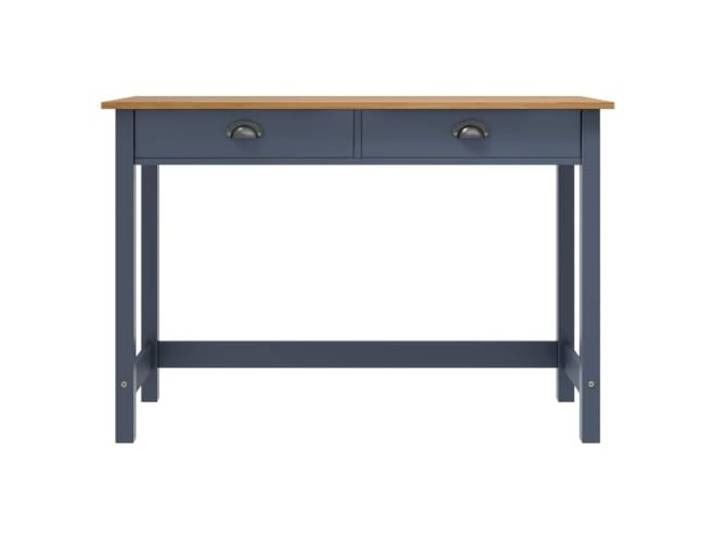 Konsole mit 2 Schubkästen, Grau, 110x45x74 cm, aus Kiefer massiv Kiefer massiv, 2 Schubladen, grau, Farbe, kompaktes Design, leicht zu pflegen