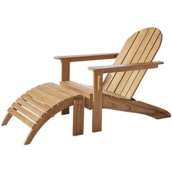 Gartenliege Adirondack Teak mit Hocker