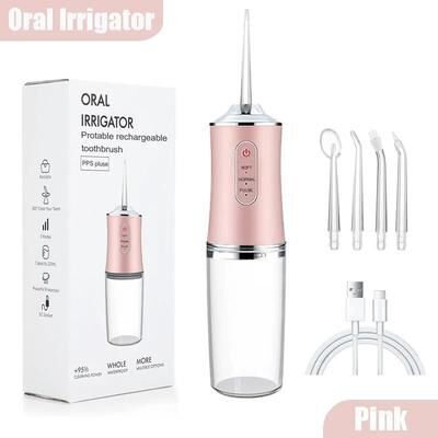Uplifted Goods Oral Irrigator Portable Dental Water Flosser pink