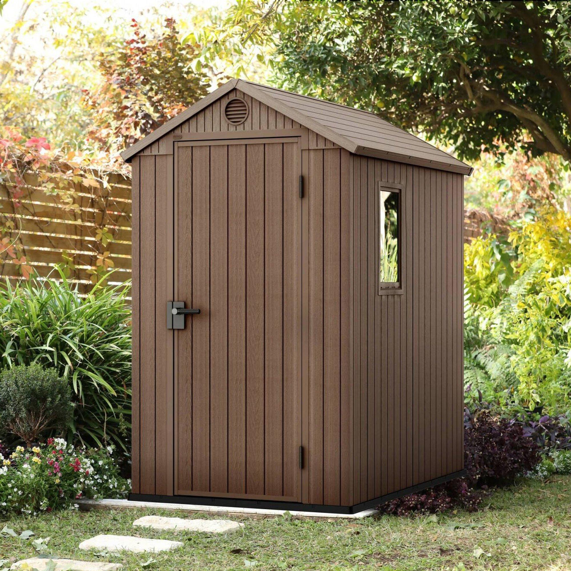 Dmora Gartencottage Osoyoos 125,8x184,5x205,1h cm Braun, Wetterfest, mit Fenstern