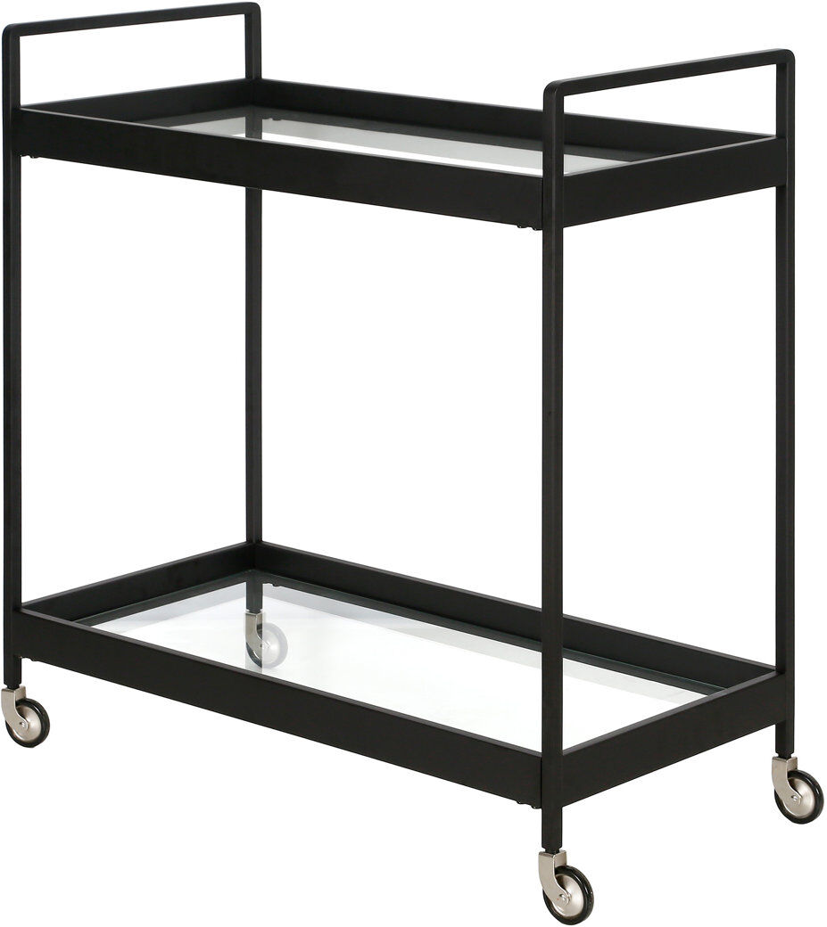 Blue Elephant Steel Bar Cart Blackened Bronze 88.9cm H X 83.8cm W X 35.6cm D