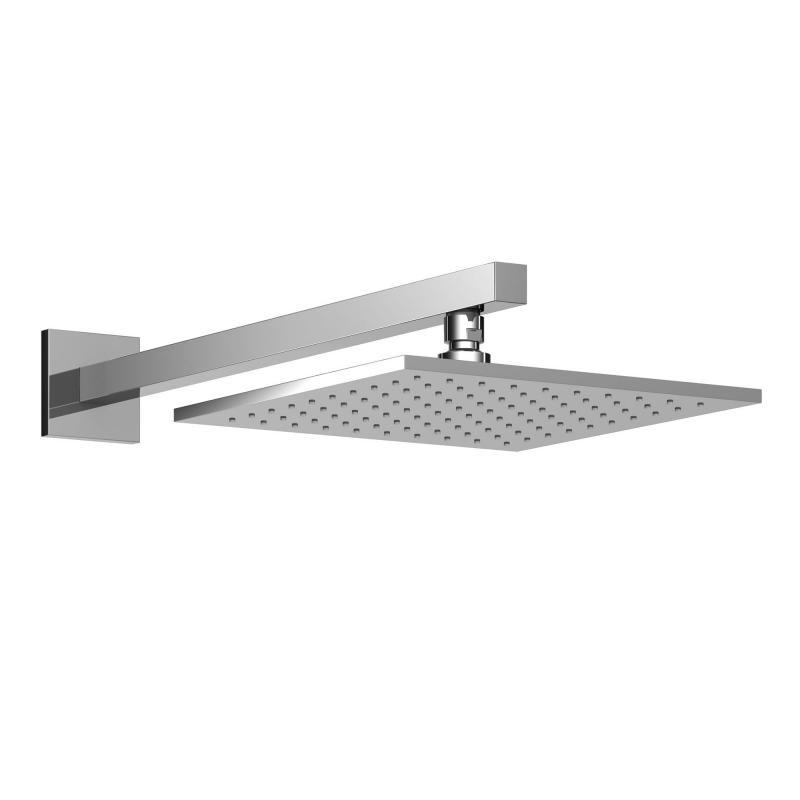 HSK Wandarm, gerade, Eckig mit Kopfbrause Kopfbrause Eckig, flach, 250 × 250 × 8 mm, 1140100 1140100