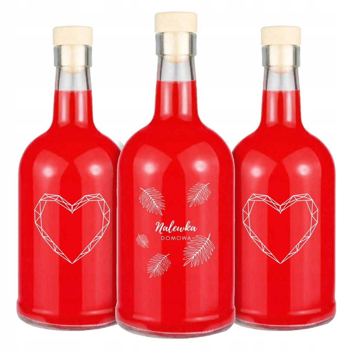 Bimberek Tadek Decoratieve Glazen Fles met Hart Print voor Likeuren - 500ml