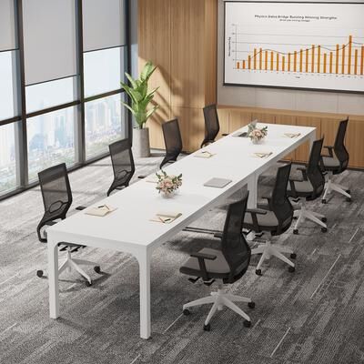 OEM Rectangle 13FT Large Conference Table Set of 2, 78.74-Inch Meeting Seminar Table, Long Business Table