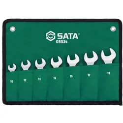 SATA, Schraubenschlüssel, 7 Tlg. Mini-Ratschen-Ringmaulschlüssel Set - 10, 12, 13, 14, 15, 17, 19 mm (10 mm, 12 mm, 13 mm, 14 mm, 15 mm, 17 mm, 19 mm)