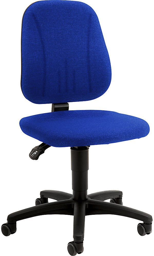 Arbeitsdrehstuhl Unitec, mit Gasfeder-Höhenverstellung, Stoffbezug, blau, mit Rollen bimos