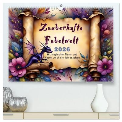 Zauberhafte Fabelwelt (hochwertiger Premium Wandkalender 2026 DIN A2 quer), Kunstdruck in Hochglanz