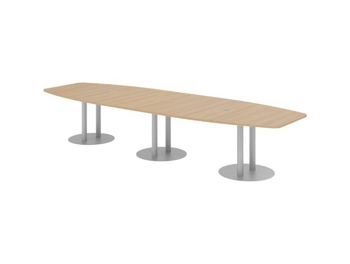 Besprechungstisch Office Eiche 400 x 130 cm - Farbe: Eiche/Silber - Besprechungstisch