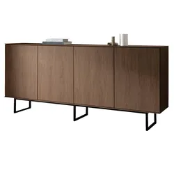 SIDEBOARD in Nussbaum 200 x 90 cm, Kommode mit Push-to-Open