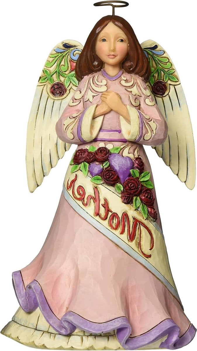 Engeltje Figuur Moeder Engel Beeldje Decoratie voor in huis Gekleurd Hoogte: 18 cm