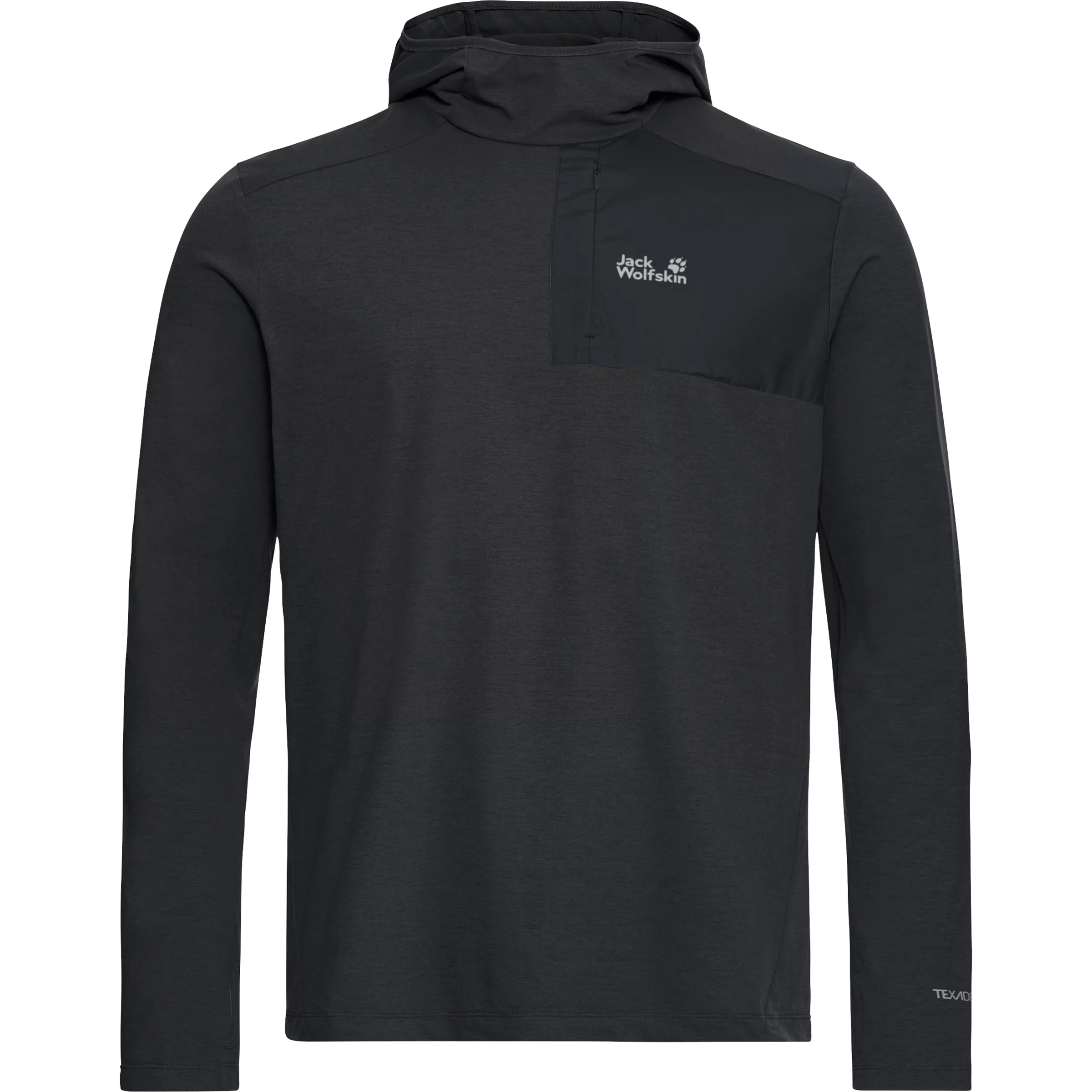 Jack Wolfskin Sucol Herren Hoodies schwarz Größe L Trekking Geruchsneutralisierend Wasserabweisend