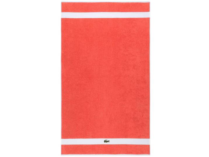 Badetuch LACOSTE LCASUAL , papaye, B:90cm L:150cm, Frottier, Obermaterial: 100% Baumwolle, Handtücher, Badetuch, mit Label-Applikationen