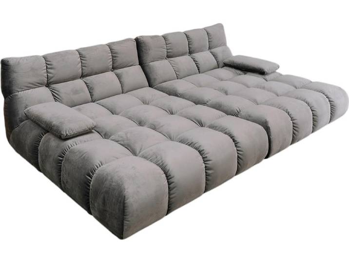 KAWOLA Big Sofa VIVIEN Velvet stone