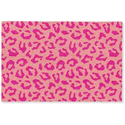 FUSSMATTE Pantherdruck - Rosa - Tierdruck - Minimalistisch Sauberlaufmatte 60x40 cm