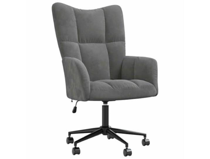 vidaXL Relaxsessel mit Rollen Höhenverstellbar Drehbar Fernsehsessel Polstersessel Polsterstuhl Relaxstuhl Sessel Ohrensessel Wohnzimmer Dunkelgrau Samt