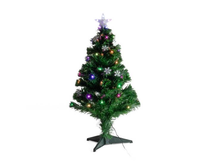 Fééric Lights and Christmas Weihnachtsbaum mit Beleuchtung und Stern 50/50/90 cm, Grün, Kunststoff, Rund, 90 cm, Dekoration, Weihnachtsdekoration, Christbäume & Zubehör