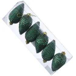 MARELIDA Weihnachtsbaumschmuck Tannenzapfen bruchfest glitzernd H: 8cm 6St