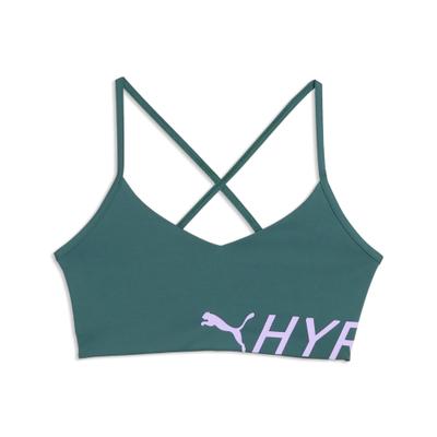 Sport-BH PUMA "W X HYROX STRAPPY PWRMODE BRA", Damen, Gr. L, N-Gr, herb garden, Interlock, Obermaterial: 71% Polyester, 29% Elasthan, schmal, BHs Sport-BH, schmale Passform, für Fitness-Training, sportlicher Stil